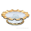 clear glass dishes stand